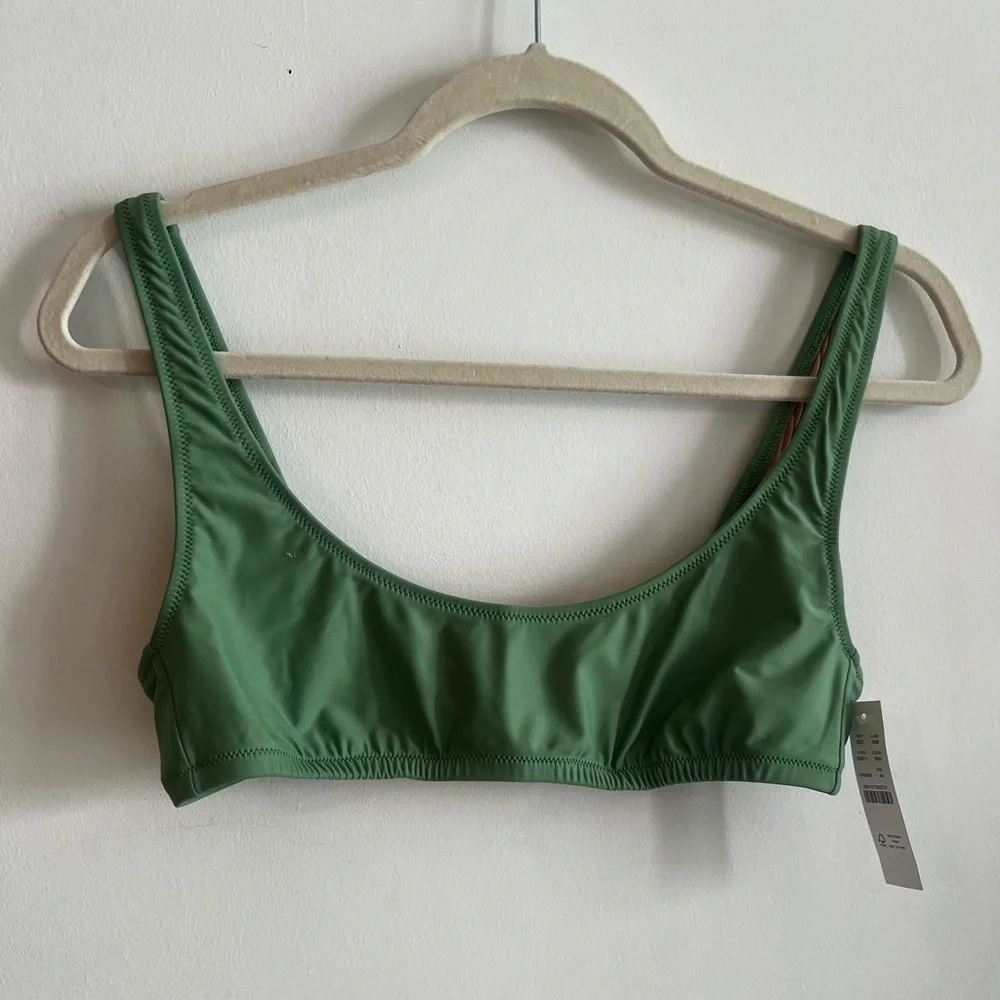 J Crew Heritage scoopneck bikini top Size M NWT